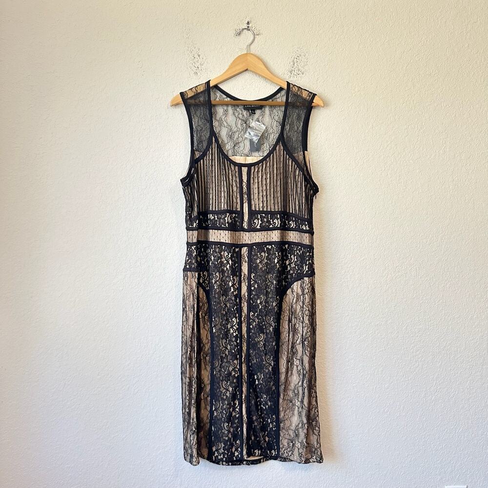 LANE BRYANT Lace Dress Black Sleeveless Sheath Cocktail Party NWT